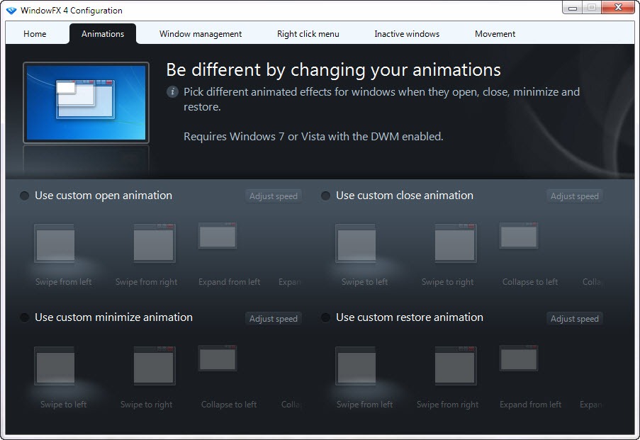 change windows animation speed
